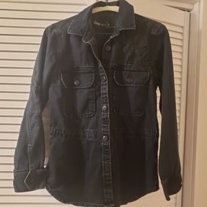 Embroidered canvas shirt size sm by the Gap